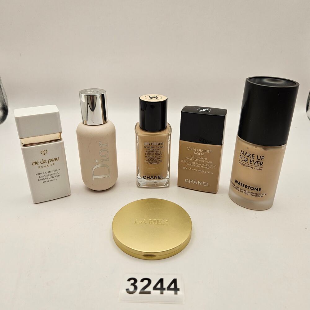 CHANEL DIOR CLE DE PEAU LA MER MAKE UP FOR EVER FOUNDATION LOT